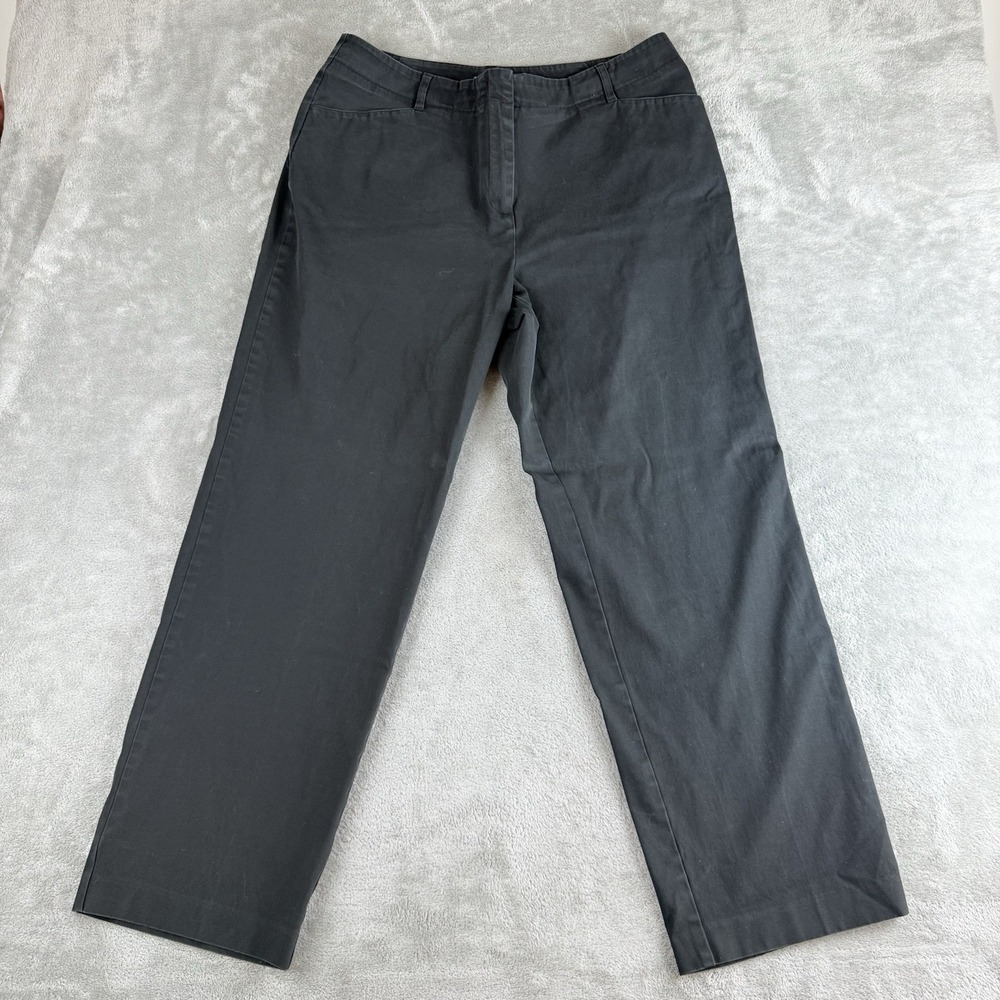 J Jill Pant Womens 12 (32x30) Black Stretch Straight Leg Trouser Workwear Office